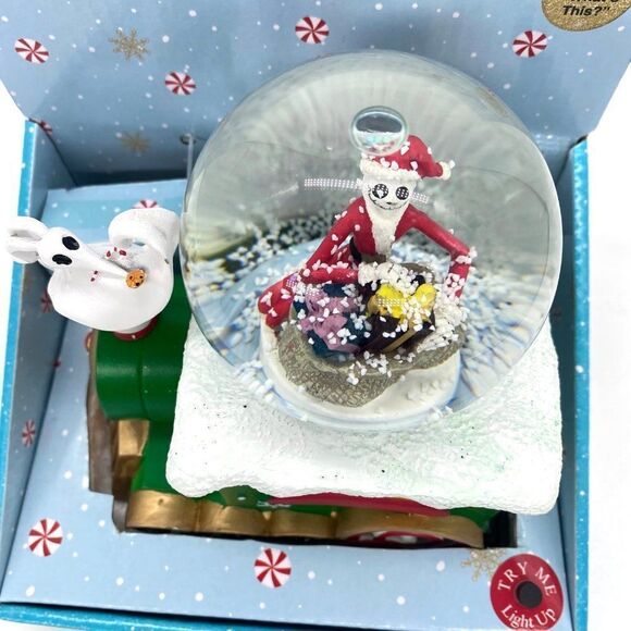 Disney Nightmare Before Christmas Musical Light Up Water Snow Globe Train New - Picture 5 of 12